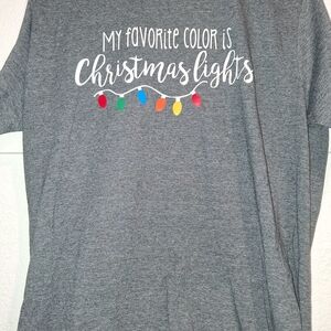 Gray Christmas Lights Graphic Tee